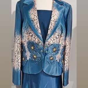 Ladies 3 piece satin suit